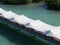 Walkway from the cruise harbor leading to the island of Harvest Cay in Belize