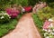 Walkway through flower garden