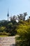 Walkway next to Hanyangdoseong Wall or Seoul City Wall in Namsan park