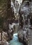 Walkway through Partnachklamm gorge in summer