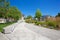 Walkway and playground. Residential complex