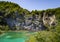 Walkway to Veliki Slap Big Waterfall in Plitvice Lakes National Park, Croatia