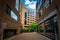 Walkway between two buildings in Foggy Bottom, Washington, DC.