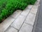 Walkways of parks. Garden path of paving slabs in the garden Floor panels,