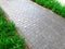 Walkways of parks. Garden path of paving slabs in the garden Floor panels,