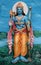 Wall art or mural of Indian Hindu God Rama in a temple