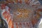 Wall art of old frescoes and murals in the underground cave churches of Cappadocia