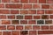 Wall of baked terracotta bricks