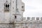 Wall of the Belem, Tower Torre de Belem, on the Tagus river, Lisbon, Portugal.