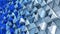 Wall of blue and white extruded triangles 3D render