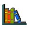 wall bookcase isolated illustration. bookshelf with books illustration