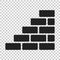 Wall brick icon in flat style on isolated background. W