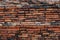 Wall brick old vintage background, Dirty brick texture with peeling plaster, wall brick texture of archaeological site