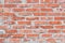 Wall of bright old red brick as beautiful loft-style background