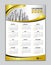 Wall calendar 2026 template, calendar 2026 design, gold wave background, desk calendar 2026 design, Week start Sunday, flyer, Set