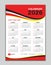 Wall calendar 2026 template, calendar 2026 design, red wave background, desk calendar 2026 design, Week start Sunday, flyer, Set