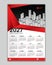 Wall calendar 2027 year red polygon template vector with Place for Photo and Logo. Week Starts on sunday. desk calendar 2027