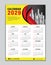 Wall calendar 2029 template on yellow background, calendar 2029 design, desk calendar 2029 design, Week start Sunday, flyer, Set