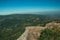 Wall of Castle on ridge with mountainous landscape at Marvao