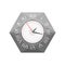 Wall clock circle sign with chronometer pointer tool and deadline stopwatch speed office alarm timer minute watch vector