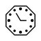 Wall clock flat line icon. Home and office clocks and watches. Outline sign for mobile concept and web design, store