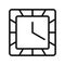 Wall clock flat line icon. Home and office clocks and watches. Outline sign for mobile concept and web design, store