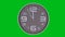 Wall clock on a green background. Time laps