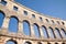 Wall of the coliseum in Pula. Croatia