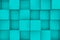 Wall of cyan cubes. Abstract background