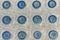 wall decor, pattern circles blue color closeup