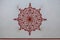 Wall decoration, Indian style in red,  Kumbhalgarh Fort, Rajasthan, India