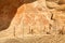 Wall in the Elands Bay cave with rock art