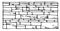 Wall of flat even stone. Masonry in construction of houses and fences. Natural building material. Hand drawn outline