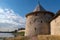 Wall and Flat tower in Pskov Krom Kremlin, Russia