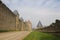 The wall of fortress of Carcassone, France