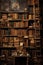 A Wall Full of Old Ancient and Antique Books in a Library, Historical Books, Manuscripts, and Scrolls, Generative AI