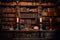 A Wall Full of Old Ancient and Antique Books in a Library, Historical Books, Manuscripts, and Scrolls, Generative AI