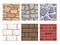 Wall game textures. Seamless rock earth stones ground wallpaper vector patterns