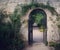 Wall with gate, Botanical Gardens, Oxford, England