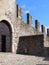 Wall with gate of castel in Bellinzona city in Switzerland - vertical