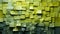 A wall of green and yellow cubes
