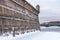 Wall on the Hare Island of the Peter and Paul Fortress in winter.