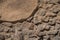 Wall of a house in the ancient city of Pompeii. Old brickwork, historical value. Antique Italy