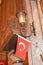 Wall lamp and Turkish flag