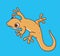 wall lizard yellow. Isolated animal illustration. Flat Style Sticker Icon Premium vector