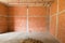 Wall made brick construction site interior room in building with copy space add text