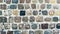 Wall made of colorful cubic stones