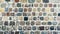 Wall made of colorful cubic stones