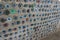 Wall made of recycled plastic bottles