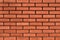 A wall made from red bricks. Brickwork texture